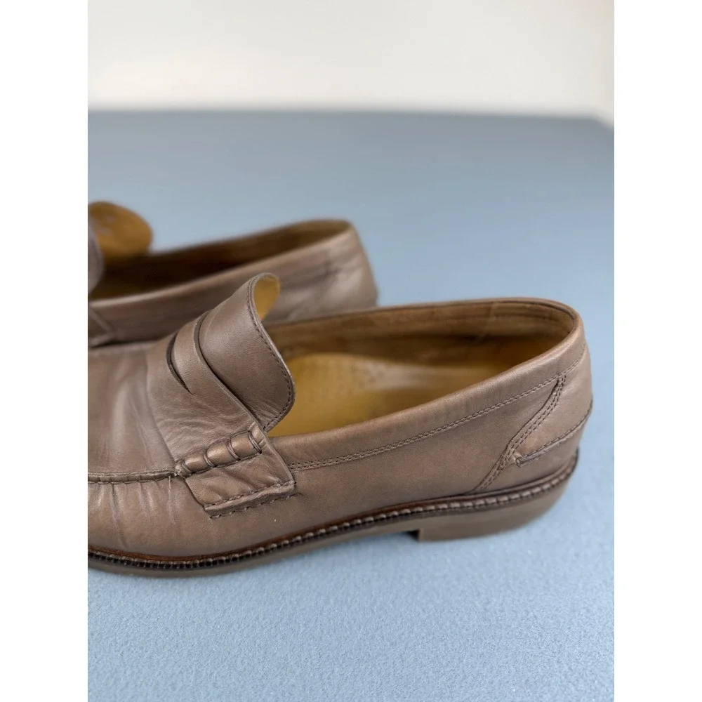 Cole Haan Pinch Prep Penny Loafers Mens 12 Taupe Brown Leather Slip On C39126